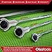Olsa Tools 90T Swivel Head Ratchet Wrench Set, 3-Piece, Chrome Vanadium Steel, 270 Degree Rotation, Ideal for Tight Spaces