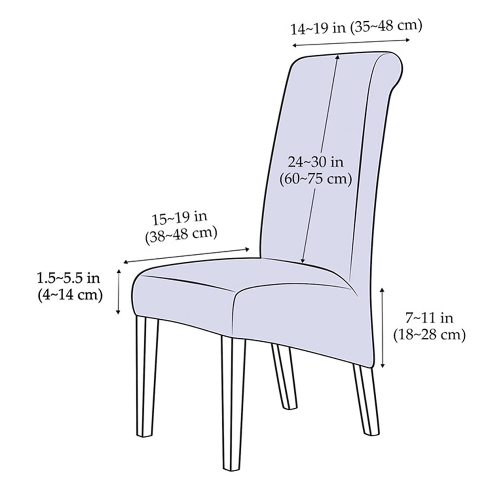 Stuhlhussen für Esszimmerstühle 2/4/6er-Set,Dehnbare Esszimmer Stuhlhussen mit Hoher Rückenlehne,Abnehmbarer und Waschbarer Möbelschutz(Black,4Pcs)
