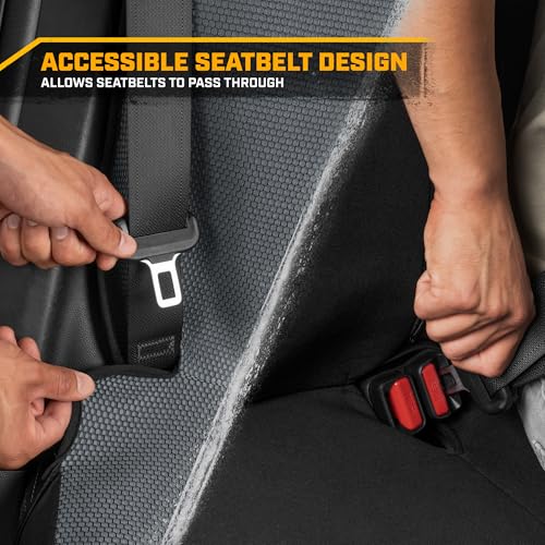 Image of CAT MeshFlex Charcoal Rear Seat Cover for Cars, SUVs & Mid-Size Pickup Trucks - Durable 60 /40 Split Rear Bench Seat Protector, Back Seat Cover, Interior Auto Accessory, Not for Full-Size Pickup Trucks