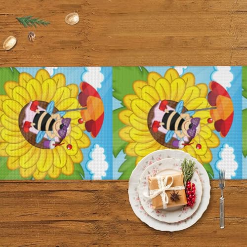 Chemin de table de Noël lavable 35x152 cm pour table propre