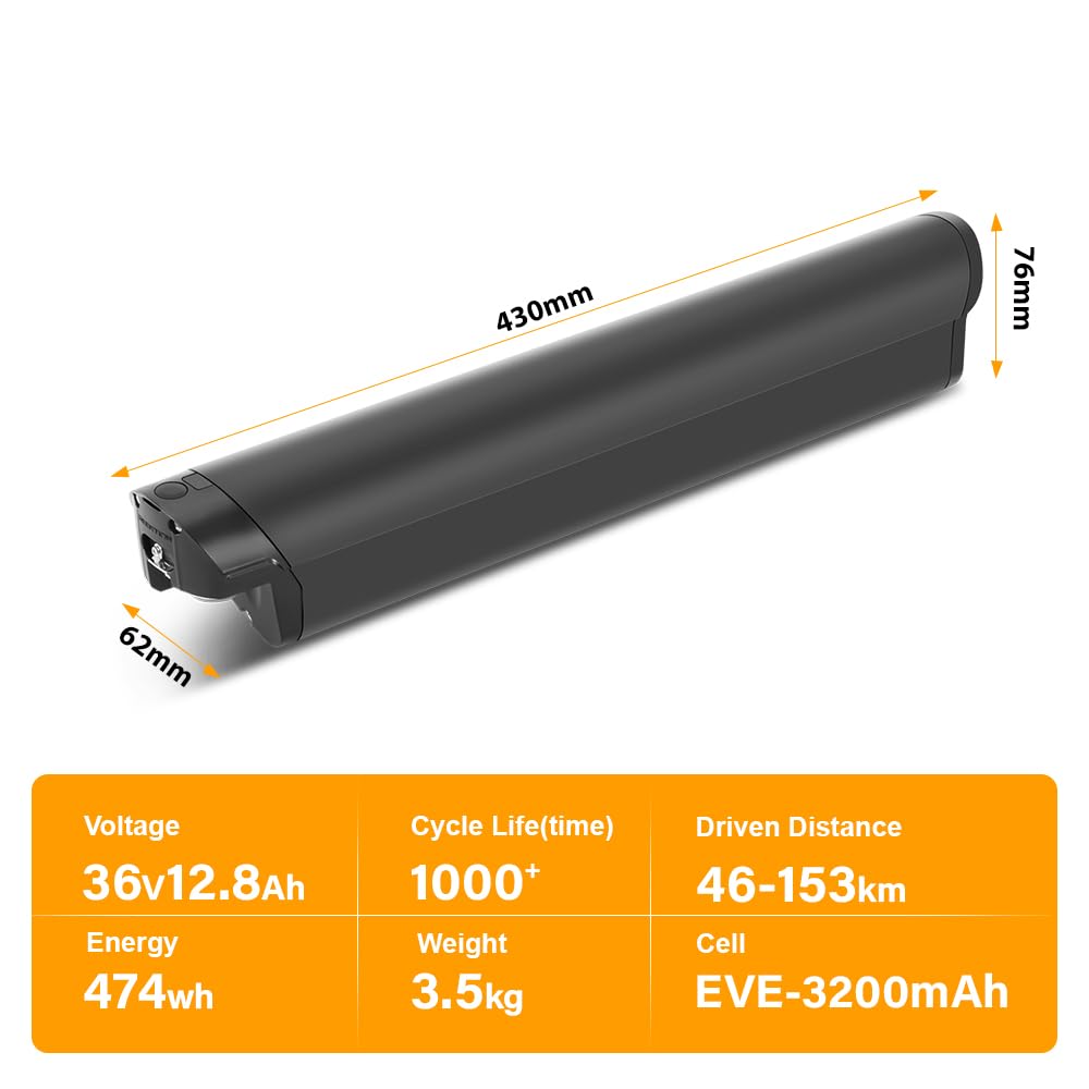 SEASON ebike Akku 36V 12.8Ah (474Wh) Ersatzakku ohne Ladegerät - für u.a. Telefunken Aufsteiger, Zündapp Z810 Z898 - REENTION EEL-Mini 40