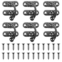 6 Antike Vorhängeschloss Mit 24 Schrauben Eleganter Vintage Hakenverschlüsse Spannverschluss Retro Haken Verschluss Schnell Hook Haspen Riegel Für Werkzeugkästen Schmuck Kästen Möbel Holzkisten