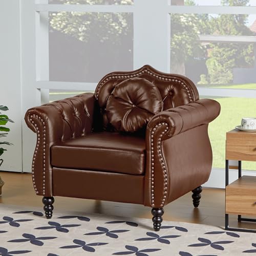 Sillón Plegable Botones Marrón