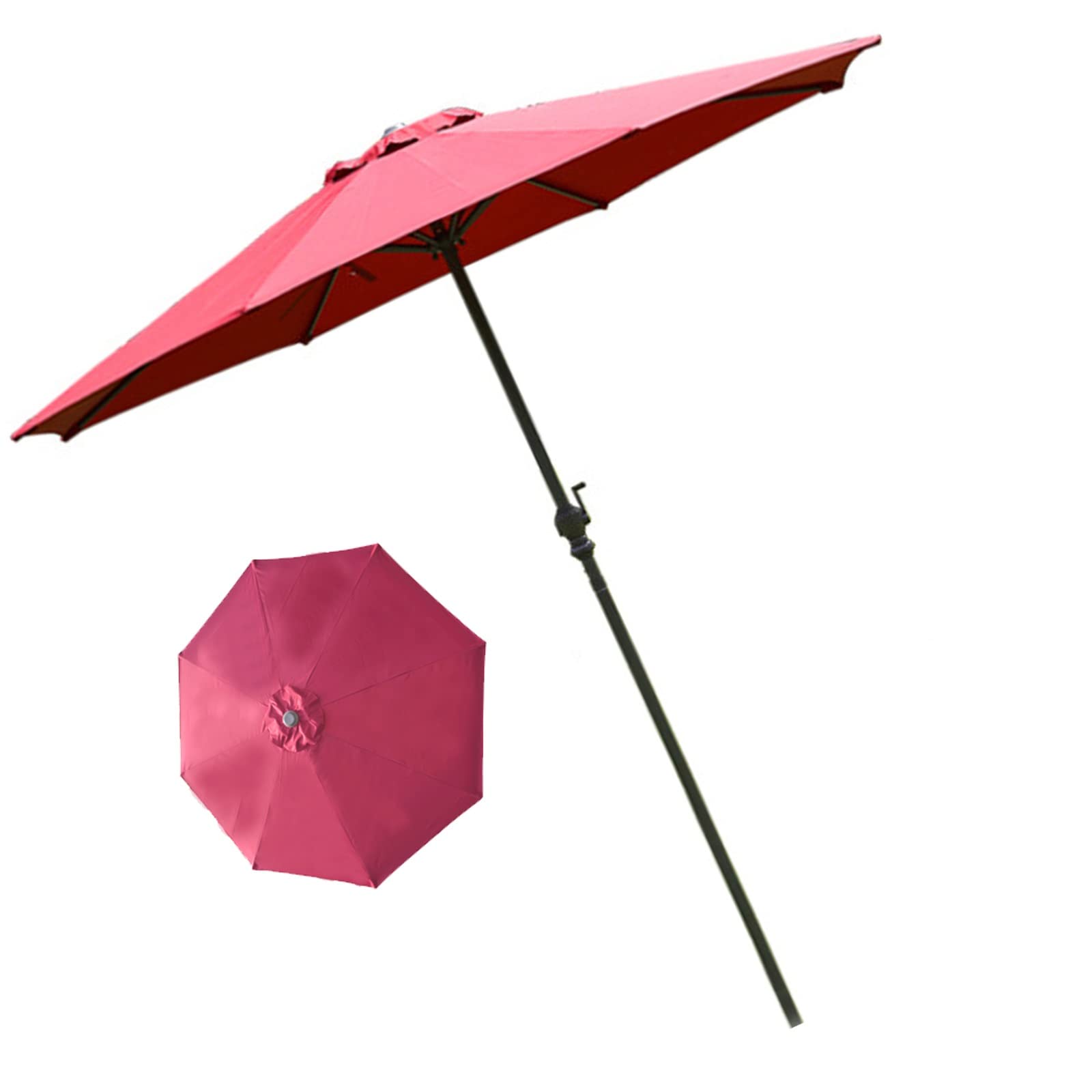 HCZKIUJY Garden Parasol,Outdoor Table Umbrella, Parasol Cover, Sun Protection Windproof Sunscreen Ventilation Umbrellas, for Backyard Pool Balcony Deck, Tilting Sun Shade Umbrella (Red 118inch)