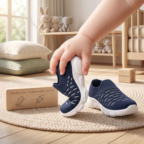 Image of Infant Shoes for Baby Boys & Girls | Musical Sound Walking Shoes | First Walker Shoes for Toddlers | Lightweight Breathable Knit Sneakers | Soft Sole Comfortable Slip On Shoes for Newborns, Babies & Kids