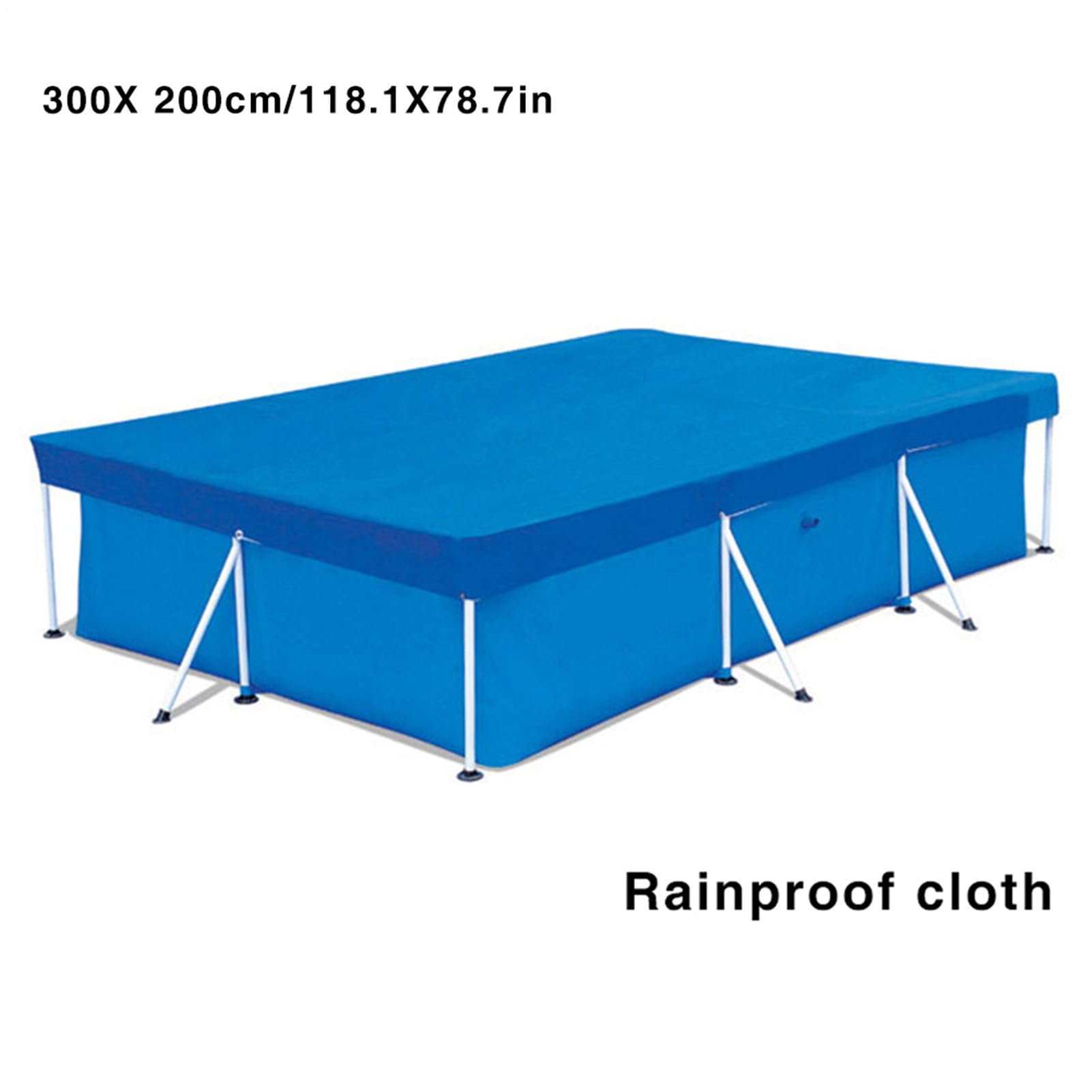 Cubierta rectangular para piscina, 300 x 200 cm, resistente al polvo, cubierta de piscina para marco rectangular