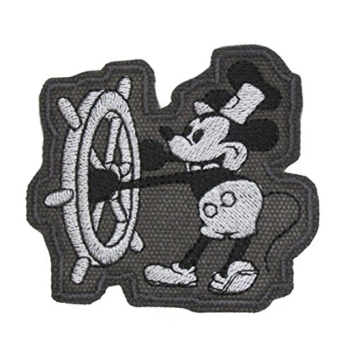 Steamboat Willie Mickey Mouse Disney Character Vintage Cinema Style Embroidered Iron On Sew On Patch
