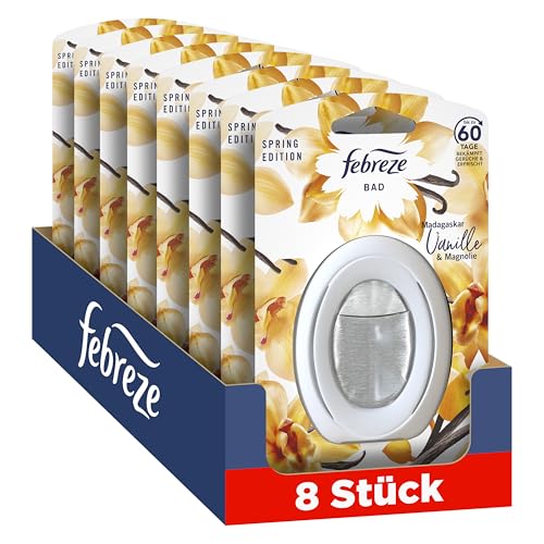 Febreze Madagaskar Vanille Bad Lufterfrischer 8x, kontinuierliche Geruchsbekämpfung und -verhinderung