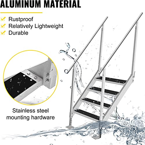Image of VEVOR Dock Ladder 4 /5 Steps (Dock Stair-4 Step)