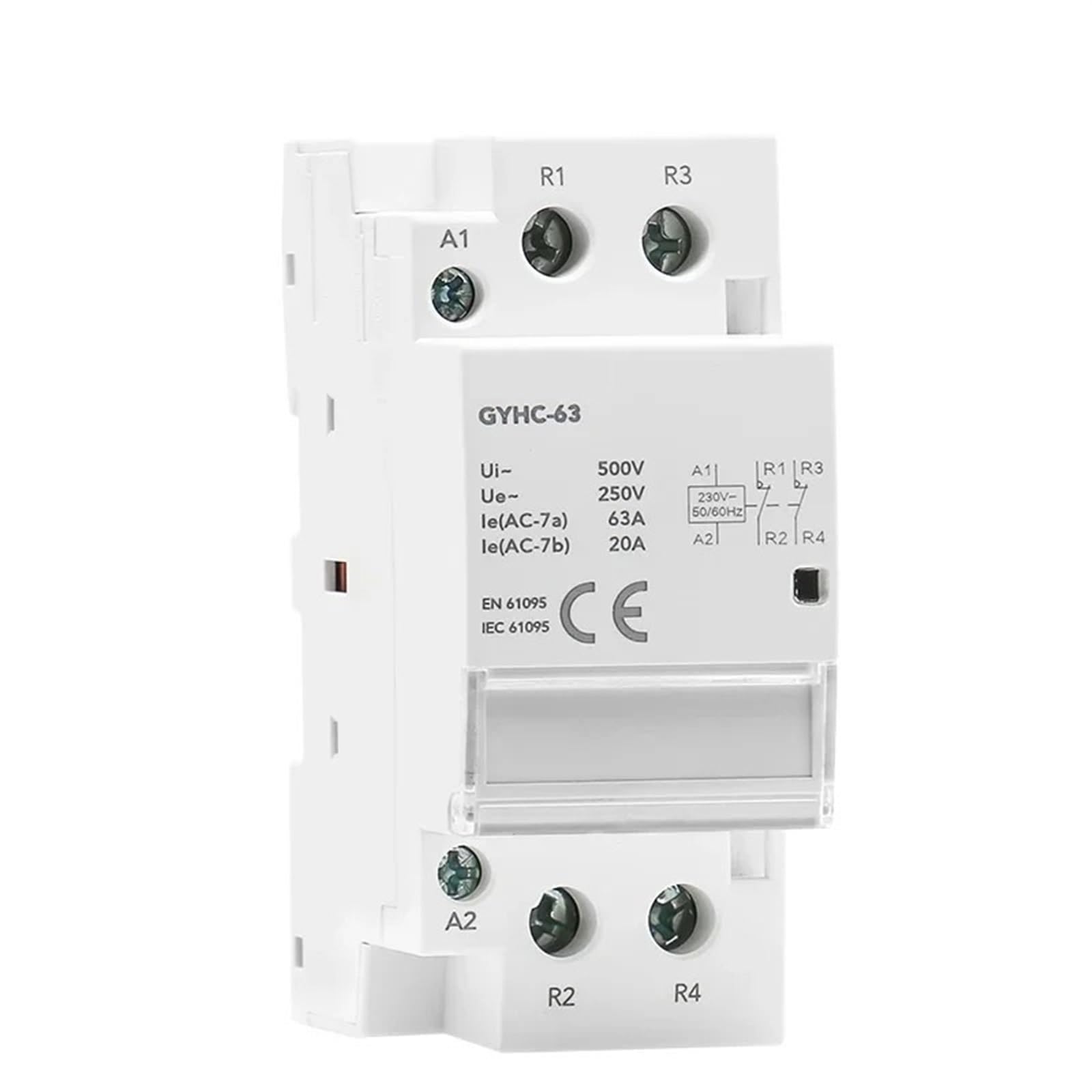 NVSFZGIYG Din Rail AC Contactor 2P 40A 63A 2NO 2NC 1NO1NC House Use Or for Charging Pile 1Pcs(2P 40A 2NC)