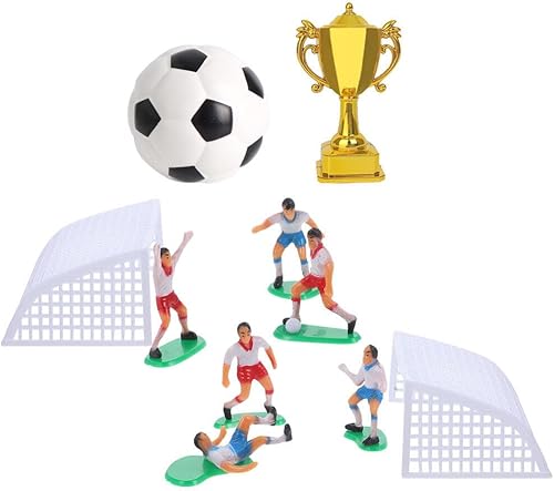 1 juego de fútbol miniatura decoración de paisaje miniatura pastel accesorios de plástico