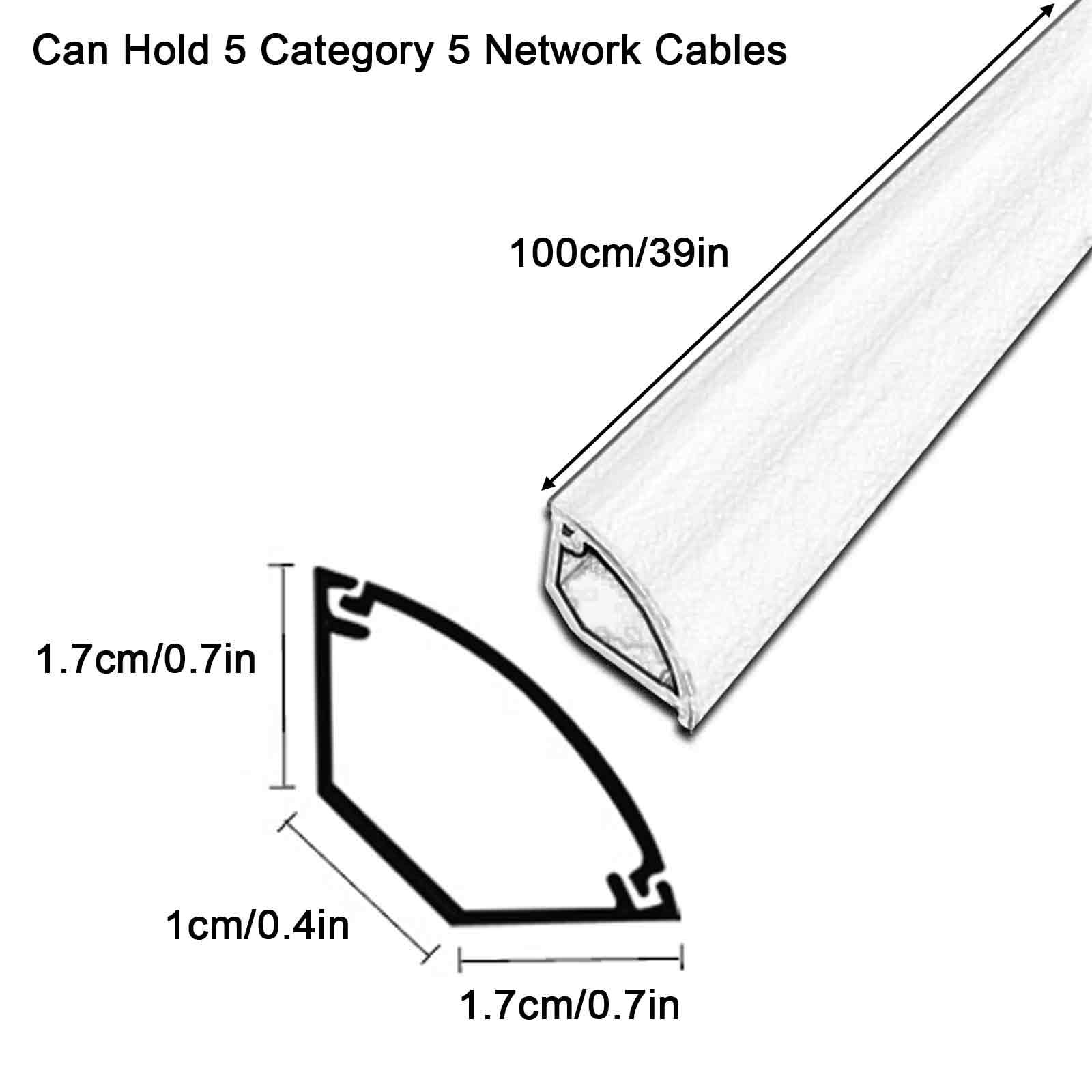 Kabelschutz Aussenbereich PVC, Eckkabelabdeckung, Selbstklebender Schlauchbrücke, Flexible Kabelbrücke zum Ordnen und Schützen von Kabeln, für Zuhause und Büro(Black,1.7cm/0.7in)