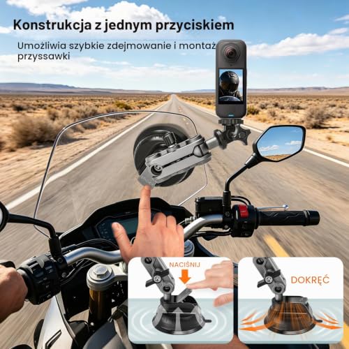 Suction Cup Mount przyssawka do Insta 360 X6 X5 X4 GoPro Hero 13 12