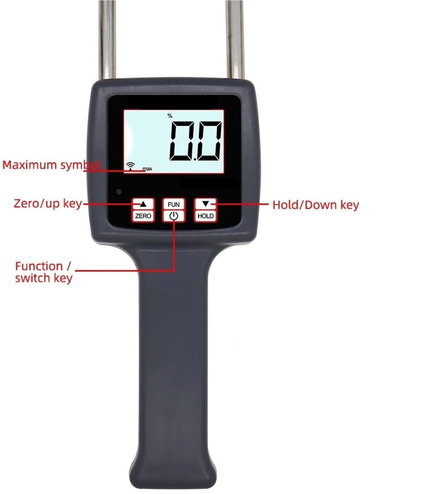 Feuchtigkeitsmesser, Heu-Feuchtigkeitsmesser, Digitaler Tester, Hygrometer Für Gras, Futter, Getreide, Bambus, Leymus