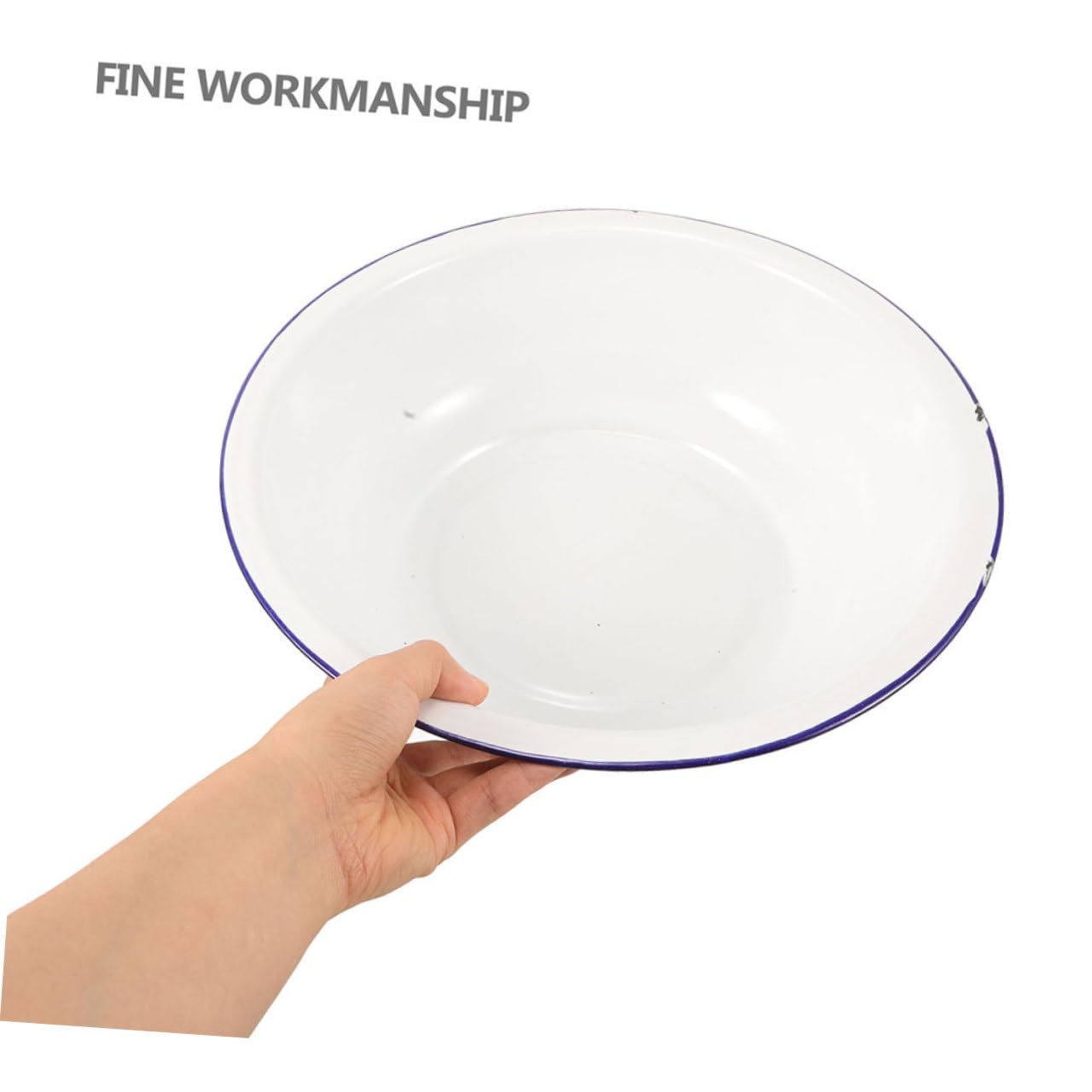 Homoyoyo Emaille Fußwaschschüssel 32cm Weiß Vintage Design aus Emaille Leicht zu Reinigen Multifunktional für Fußbad und Waschbecken im Retro Stil