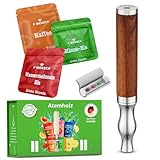 F.MERZCA® Atemkette Rauchentwöhnung Silber – Premium Zigarettenersatz & Rauchfrei Hilfsmittel mit echtem Widerstand & Geschmack Filter (Wassermelone, Minze, Kaffee) – Gesunde & stilvolle Alternative