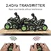 RC Motorcycle, Remote Control Motorcycle Toy for Kids, 2 Rechargeable Batteries for 50 Mins Playtime, 2.4GHz Remote Control Stunt Bike with 360° Spins, Drift, Great Gift for Boys and Girls