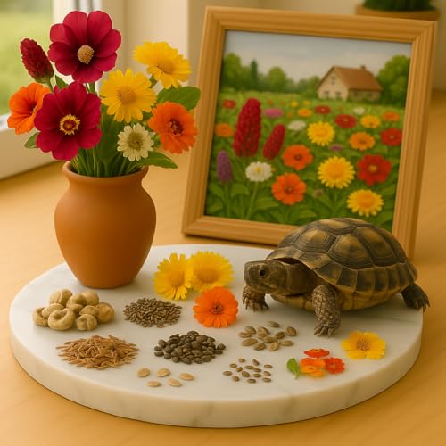 700 Graines pour Tortue Terrestre - Mélange de 7 variétés : Pissenlit - trèfles Rouge, Blanc et incarnat - Souci - Capucine - Rose Trémière - Alimentation...