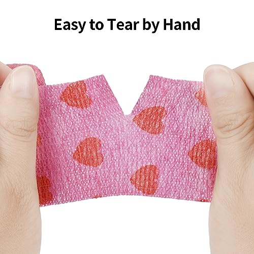 12 Stück Selbstklebende Bandage für hund Vet Wrap Pet Kohäsive Bandage Selbstklebender Verband für Haustier Pferd Cohesive Bandages Elastische Binde Haftbandage für Handgelenk Knöchel Finger