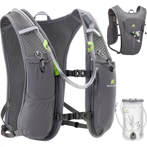 N NEVO RHINO Running Vest, Hydration Vest Pack, Lightweight Hydration Backpack with 1.5L Water Bladder for Hiking, Trail,Cycling,Bike,Marathons for Women Men