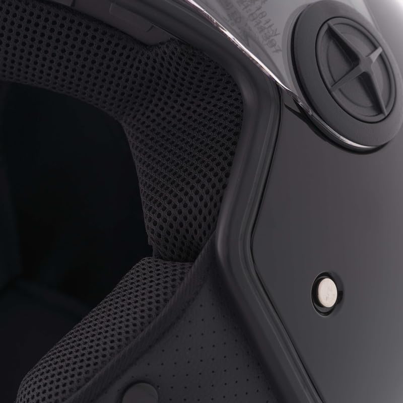 BHR Casco Demi-Jet 832 MINIMAL, Casco Scooter Omologato ECE 22.06 Leggero e Compatto, Ideale per Città e Sottosella, Nero Metallizzato, L