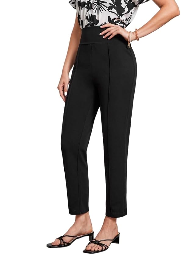 EFJONE Trousers Pants for Women Fall Trendy High Waist Press Crease Pants Fashion Suit Pants