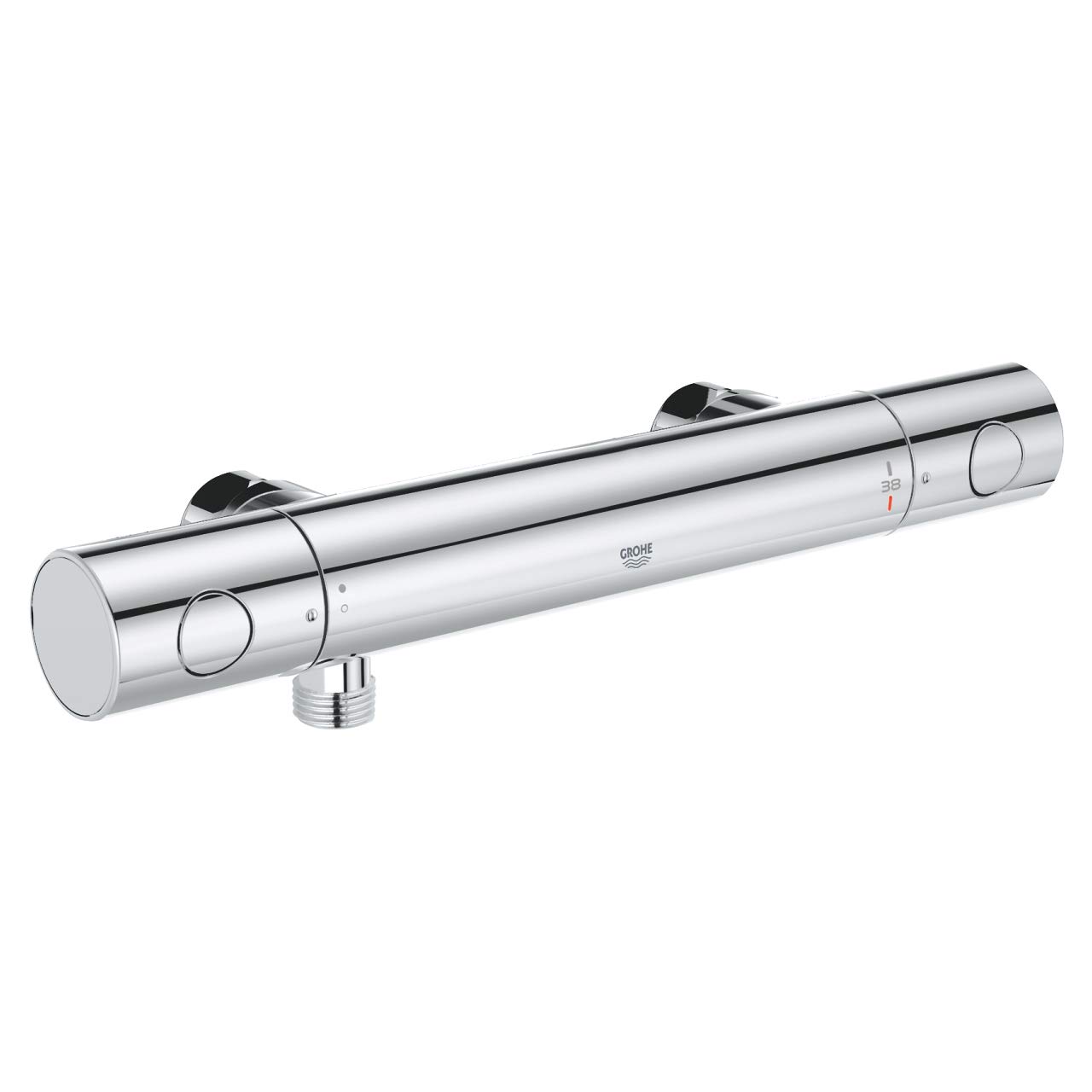 Grohe Grohtherm 800 Cosmopolitan | Thermostat-Brausebatterie, ohne Anschlüsse - mit ergonomischem Metallgriff und Spartaste | chrom | 34767000