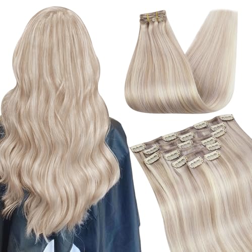 Ugeat Clip in Hair Extensions Real Human Hair Highlight Hair