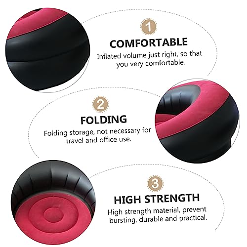 Sofá Inflable Plegable Taburete de PVC Portátil Rojo Resistente para Viajes 6