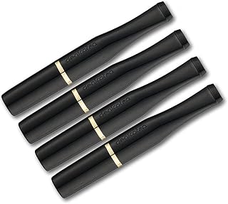 4 x DENICOTEA Cigarette Holders Black Color + Golden Colored Ring