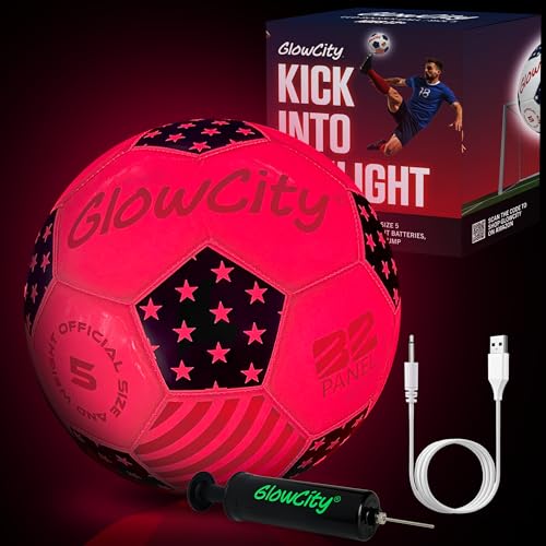 GlowCity Rechargeable Light Up Soccer Ball