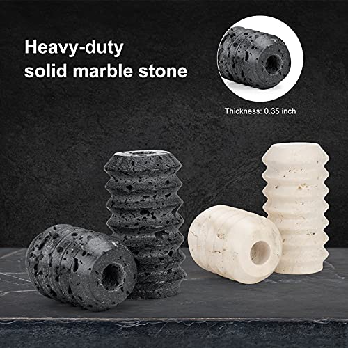 Worhe Candle Holders True Natural Travertine Stone 0.4" Thick, Set Of 2 Premium Marble Candlestick Holder For Wedding Dinning Party, Candle Stand For 3/4 Inch Thick Candles Color White (Zt002) #TOP2