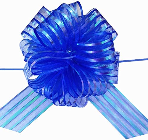 Image of 10 Bow Blue Large Organza Pull Bow Ribbon Craft Wedding Decoration Gift Pull Bows