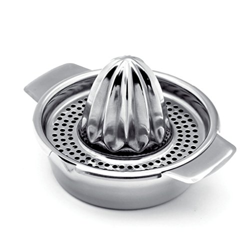 Forepin Stainless Steel Juice Strainer Orange Lime Lemon Fruit Squeezer Maker Juicer with Bowl Houseware for Home Bar Kitchen Silver