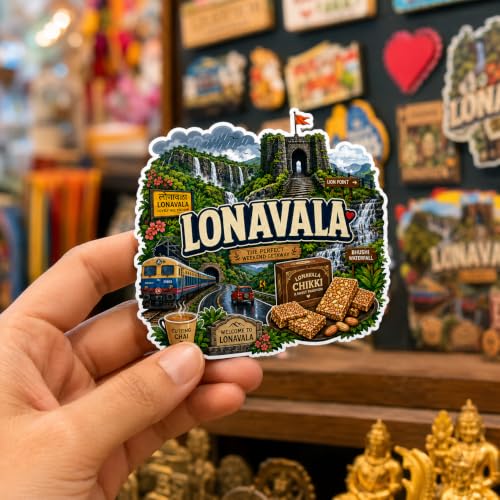 Image of Zesta Wooden Fridge Magnets Set | Refrigerator Decor Magnets for Kitchen | India Souvenir Fridge Magnet Collection | Wooden Magnet for Fridge Door Decoration (Lonavala)