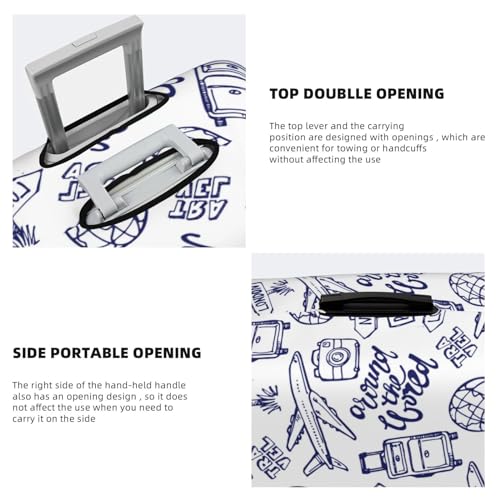 Travel Luggage Cover Protector - World Travel2 Washable Suitcase Covers For 18-32 Inch Luggage3