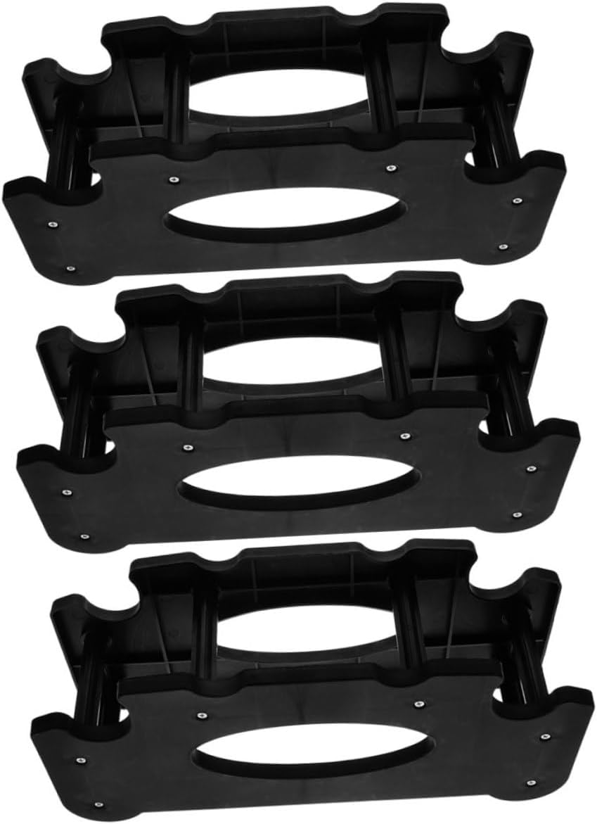Lurrose 3pcs Dumbbell Rack Weight Stand Home Gym Fitness Organizer Black Steel Small Weight Storage Rack for Strength Training Equipment