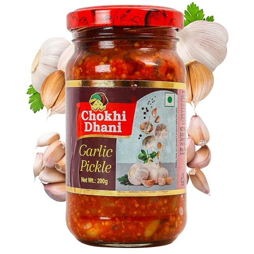 Image of Chokhi Dhani Garlic Pickle 200g | Lehsun Ka Achar | Mustard Oil Indian Pickle | No Preservatives | No Artificial Flavours | Homemade Style | Veg