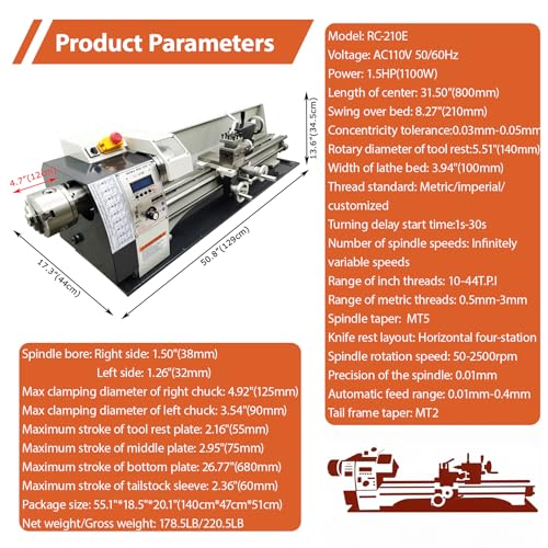 IntXanth 8x31.5 Precision Benchtop Lathe