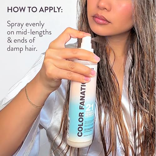Pureology Color Fanatic Multi-Tasking Leave-In Spray - Detangling & Frizz Control, 21 Benefits for All Hair Types, Heat Protection, Infused with Coconut & Camellia Oils, Color Safe, Vegan