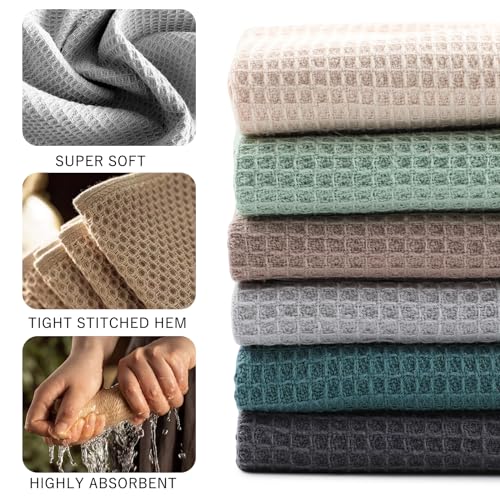 Jogoico Paños de Cocina 100% Algodón, 6 Unidades Toallas de Cocina 35x35 cm, Toallas de té, Trapos de Cocina Ultra Suaves y Altamente absorbentes para Secar los Platos-Multicolor - imagen 4