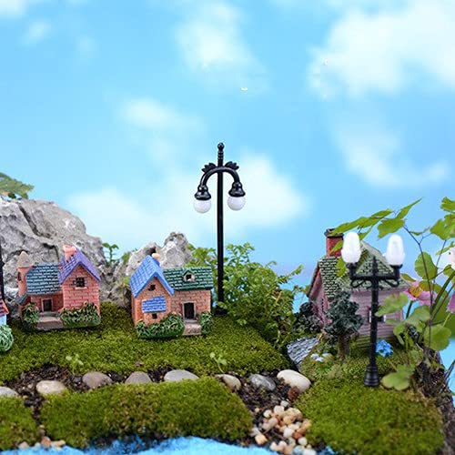 Psajfzz 4 Pieces Miniature Fairy Garden Accessories Miniature Garden Houses And Figurines Diy Micro Landscape Ornaments For Garden Dollhouse Potted Plant Bonsai Terrarium Decor #TOP1