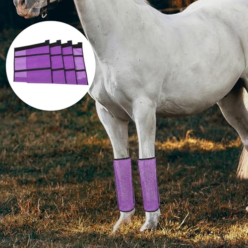 Protectores de malla transpirable para patas de caballo ABOOFAN con soporte rígido integrado 8