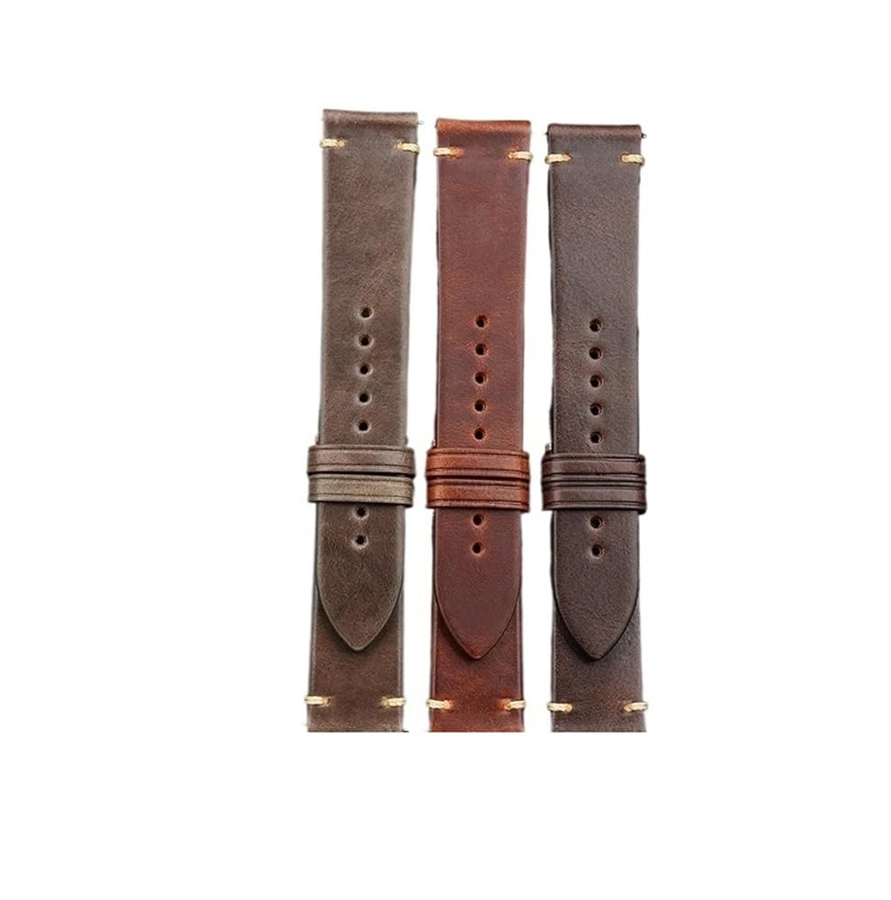 lidianhuan Bracelet de montre à dégagement rapide avec fermoir papillon, cuir
