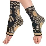 SPOTBRACE Copper Ankle Brace For Men Women(2 PACK),Ankle Compression Sleeve Ankle Support Foot Brace