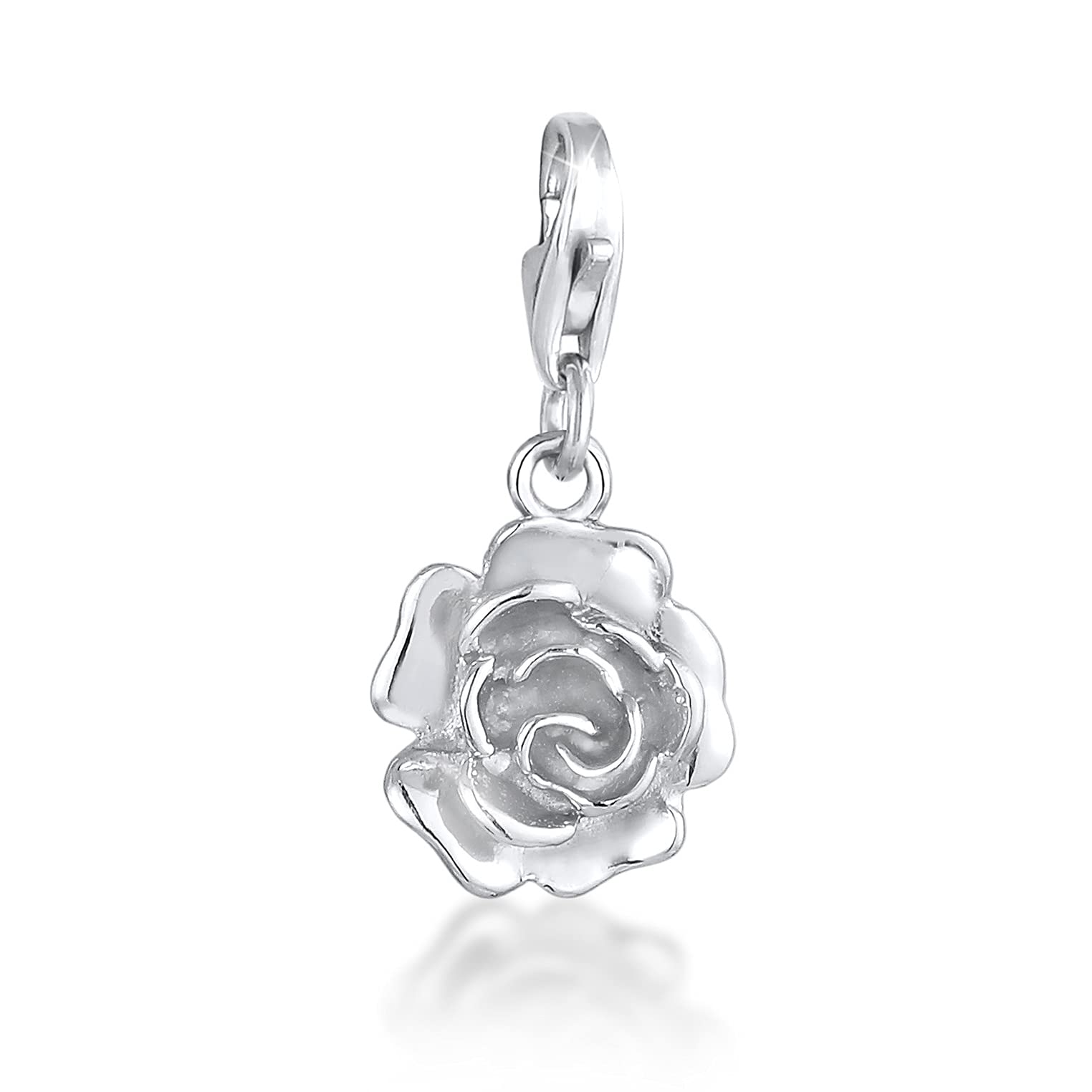 Nenalina Rose Karabiner Charm Anhänger für Bettelarmband aus 925 Sterling Silber 713019-000