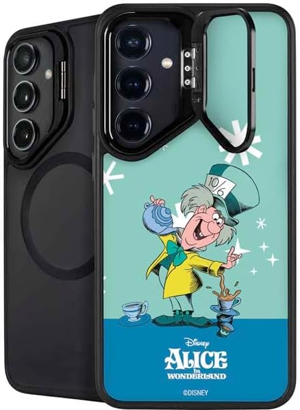 Skinit Kickstand Phone Case Compatible with Galaxy S24 Plus - Officially Licensed Disney Alice in Wonderland (Animated) Silhouette in The Mirror Design