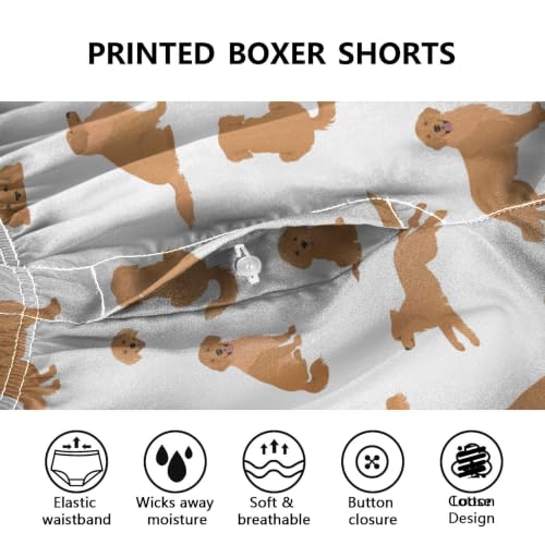 Image of Men's Boxer Shorts Cotton Loose Underwear with Button Fly