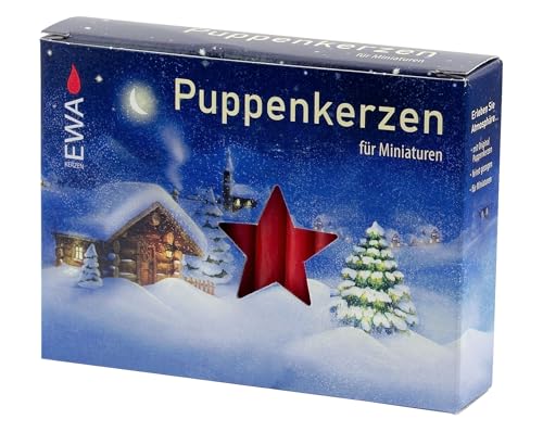 Puppenkerzen rot 7 x 70 mm 40 Kerzen für Miniaturen