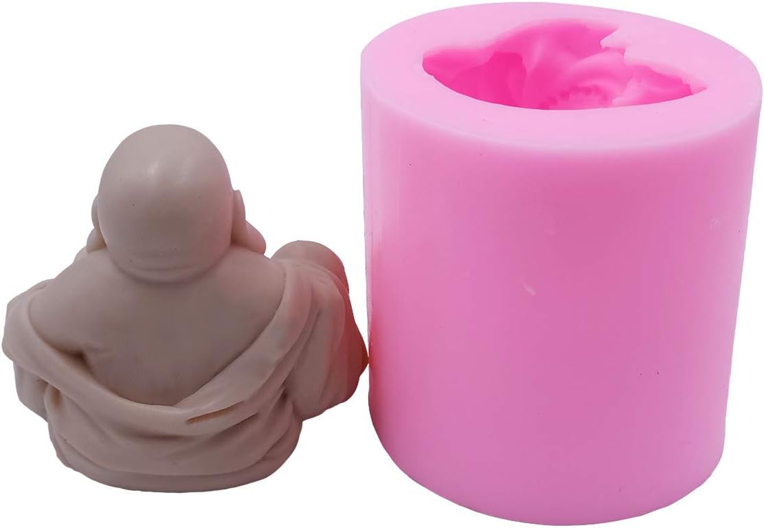 Great Molds Buddha 3D Flexible Silicone Soap Mold Silicone Candle Molds for DIY Handmade Soap Craft Art Mould,Decorated Aroma Plaster Concrete Epoxy Resin Buddha Craft Silicone Mould